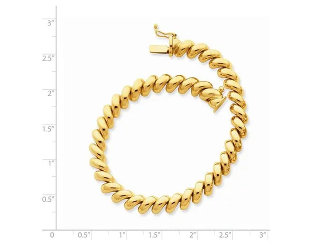 14K Yellow Gold Polished San Marco Bracelet (7.00 Inches)