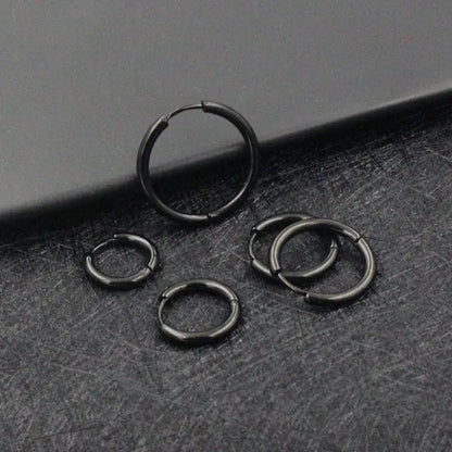 1 Pair Women/Men Stainless Steel Gold Silver Color Small Hoops Earring Piercing Ear Cartilage Tragus Simple Thin Circle Anti-allergic Ear Buckle Earring