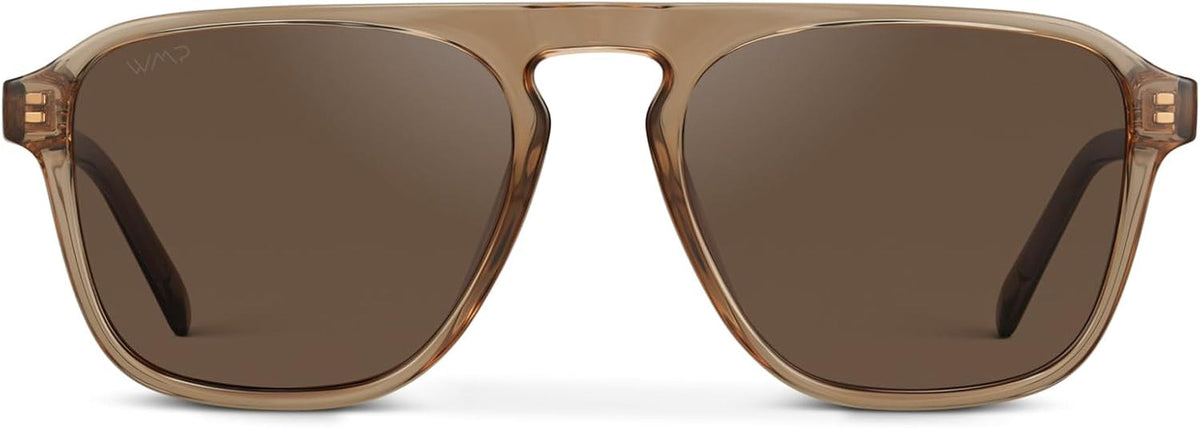 Polarized Modern Aviator One-Bridge Square Mens Sunglasses