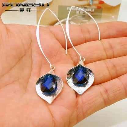 Exquisite 925 Sterling Silver Natural Gemstone Blue Sapphire Earrings Women Party Anniversary Fine Jewelry