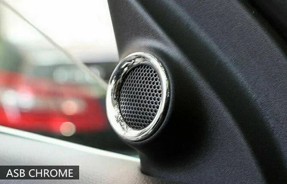 Car Inetrior Front Door Stereo Speaker Protector Decoration Ring ABS Cover Fit for Jeep Grand Cherokee 2011 2012 2013 up Chrome
