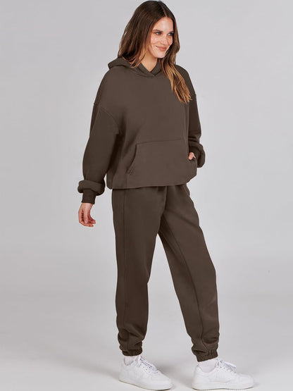 Womens 2 Piece Outfits Lounge Hoodie Oversized Sweatshirt Jogger Sweatpants Y2K Tracksuit Sweatsuit Set Fall Clothes