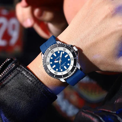CURREN Watches For Men Luxury Silicone Strap Military Army Sports Watch Wristwatch Waterproof Luminous Male Clocks Relogio Masculino 8448