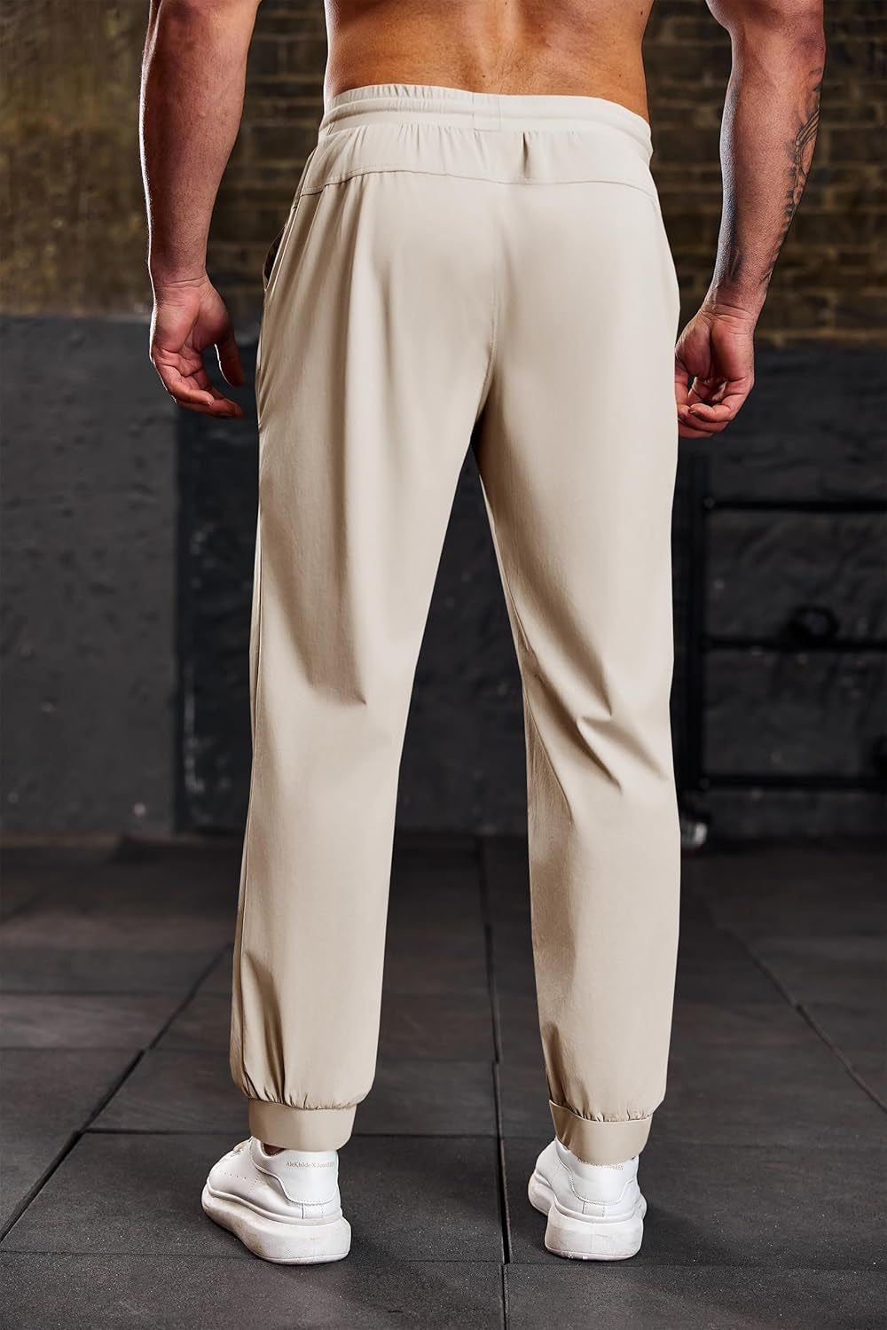 Mens Jogger Pants Workout Athletic Casual Drawstring Elastic Waist Lightweight Sport Running Sweatpants Khaki, Xx-Large
