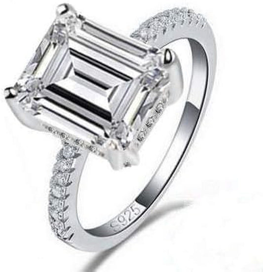 Jewelry 3 Carat CZ Engagement Rings Simulated Diamond Engagement Ring for Women Silver Wedding Jewelry