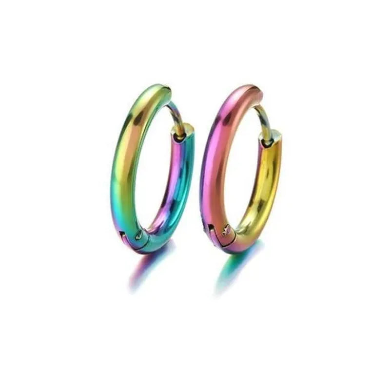 8Mm to 25Mm Unisex Stainless Steel Hoop Earring，Stainless Steel Ear Hoops Punk Style Ear Cartilage Hoop Earrings for Men and Women