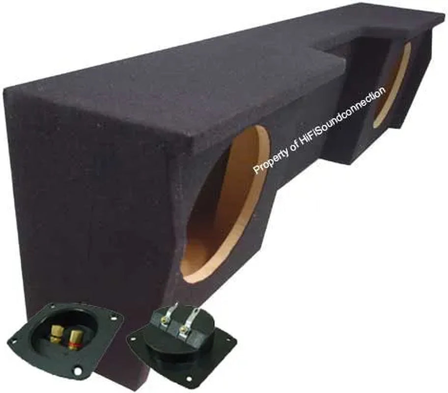 Compatible with Nissan Titan King or Crew Cab Truck 2004-2015 Dual 12" Subwoofer Sub Box Speaker Enclosure