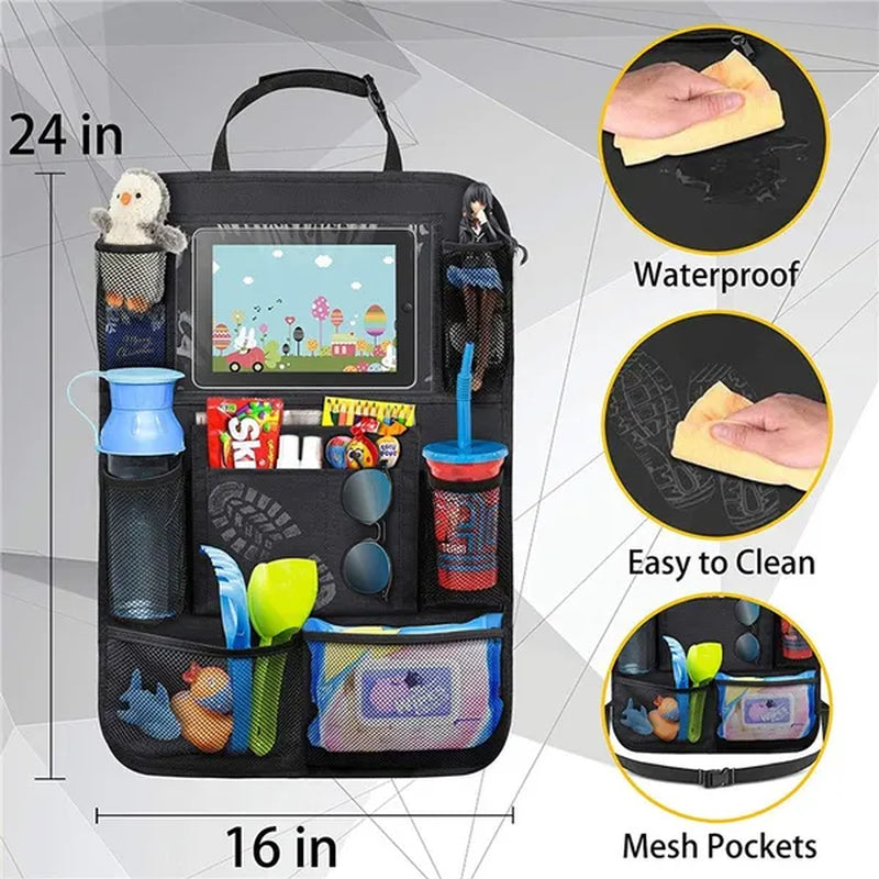 Car Seat Back Organizer Bag Storage Travel Multi-Pocket Bag Car Accessories for Kids Toys Bottles(2 Pack)
