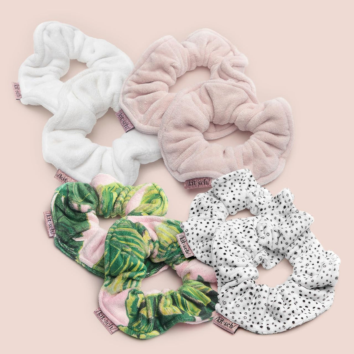 Microfiber Hair Towel Scrunchies - Soft and Highly Absorbent Microfiber Scrunchie for Women | Reduces Heat Drying Time - 2Pcs (Micro Dot Design)