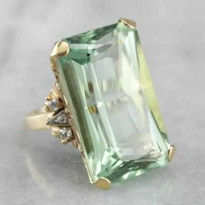3 Carats Green Diamond Luxurious 925 Sterling Silver Women'S Engagement Wedding Love Ring Size 6-10