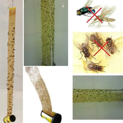 4/8/12/16/20 Rolls Sticky Fly Trap Glue Paper Insect Bug Catcher Strip Glue Paper Catcher Traps Fly Bug Household Flies Sticker