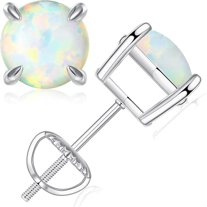 0.2-4ct Moissanite Screw Back Earrings for Women, D Color VVS1 Clarity Lab Created Diamond Earring 18K White Yellow Rose Gold Ruthenium Vermeil 925 Sterling Silver Round Moissanite Earrings