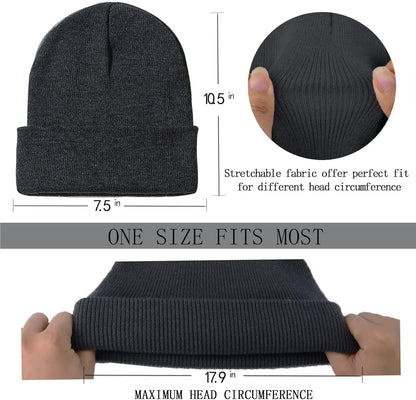 1&2 Pack Beanie for Men Women Slouchy Beanie Hats Winter Knit Caps Soft Ski Hat Unisex