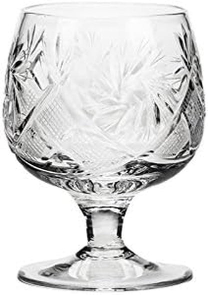 WG5290, 1.5-Oz Hand Made Vintage Russian Crystal Shot Glasses, Vodka Shots on a Stem, Set of 6