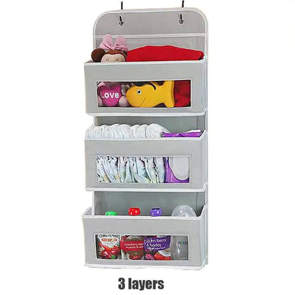 Non-woven Hanging Organizer Fabric Door Wall Hanging Storage Bag Folding Shelf Pocket Closet Hanger Dorm Bath Kitchen Storage 1/2/3/4/5 layers