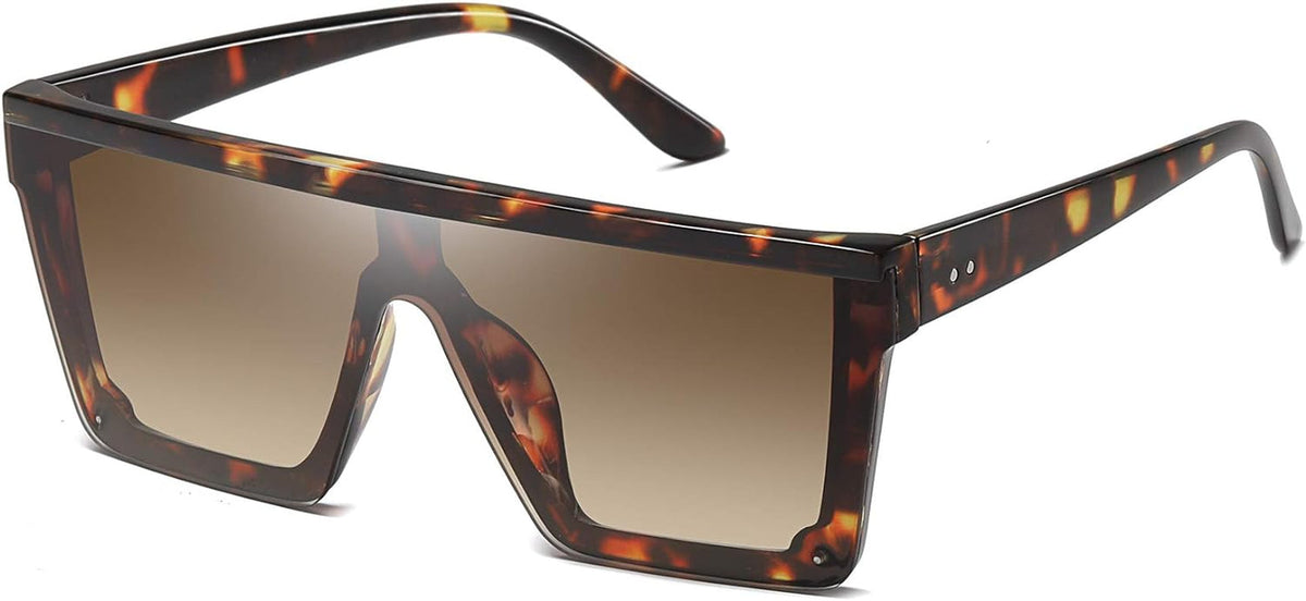 Oversized Square Sunglasses for Women Men Fashion Siamese Lens Style Flat Top Shield Shades