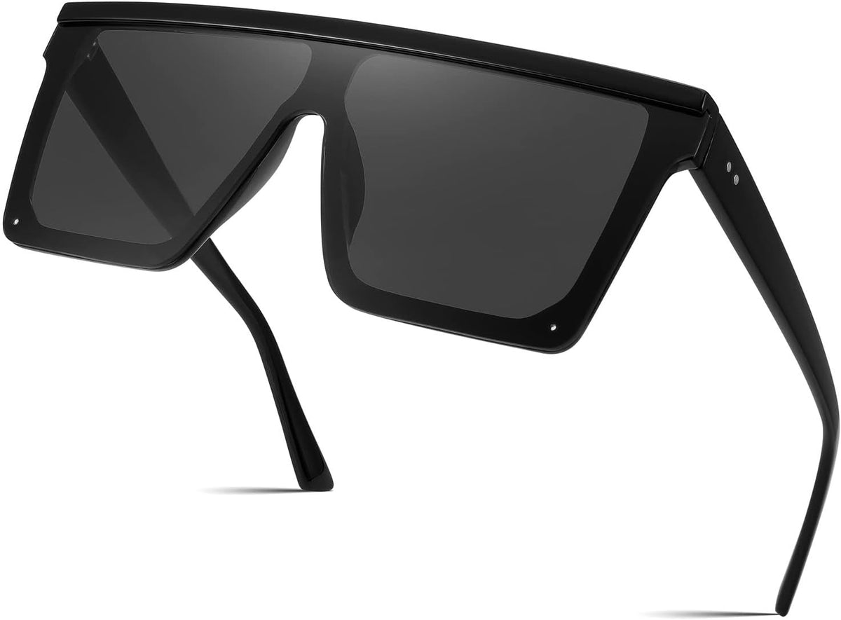 Oversized Sunglasses Mens Womens Flat Top Square Trendy Visor Shades UV400 B2470