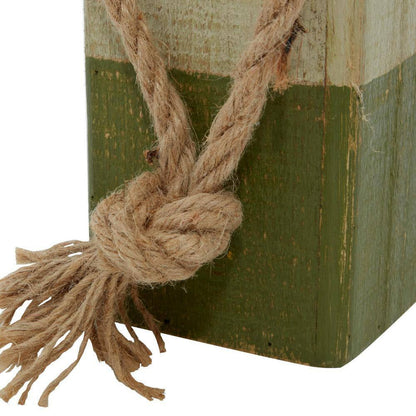 Multi Colored Wood Buoy Sculpture with Rope Accents (Set of 4)