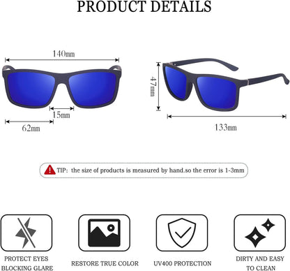 Men's Sports Polarized Sunglasses Square Frame Glasses NP1007