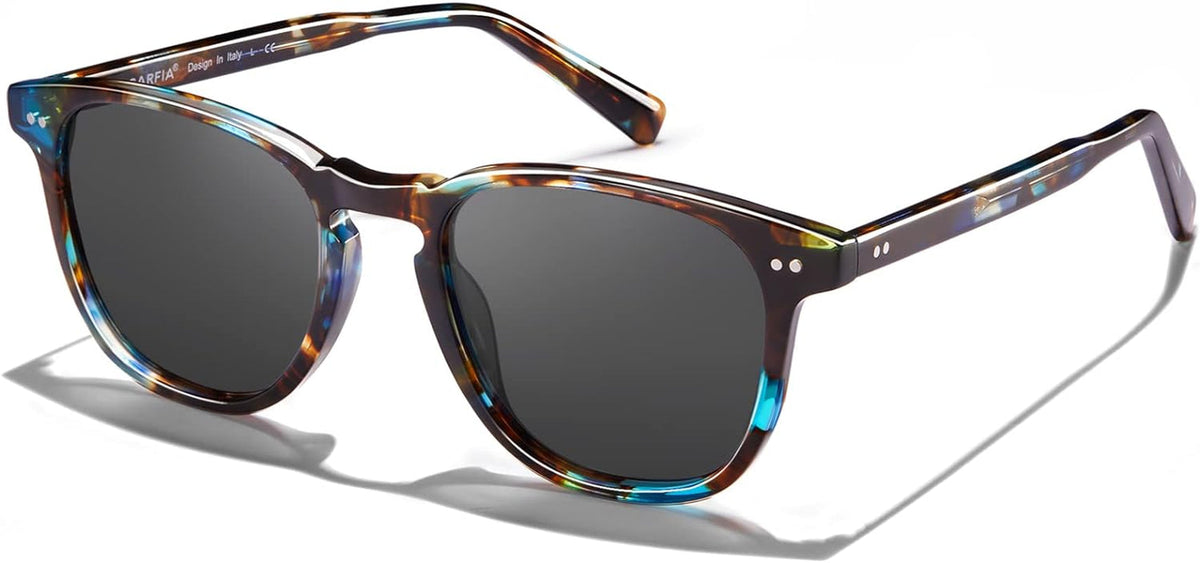 Retro Polarized Sunglasses for Women Small and Medium Face UV Protection, Handcrafted Acetate Frame Sunnies CA5285