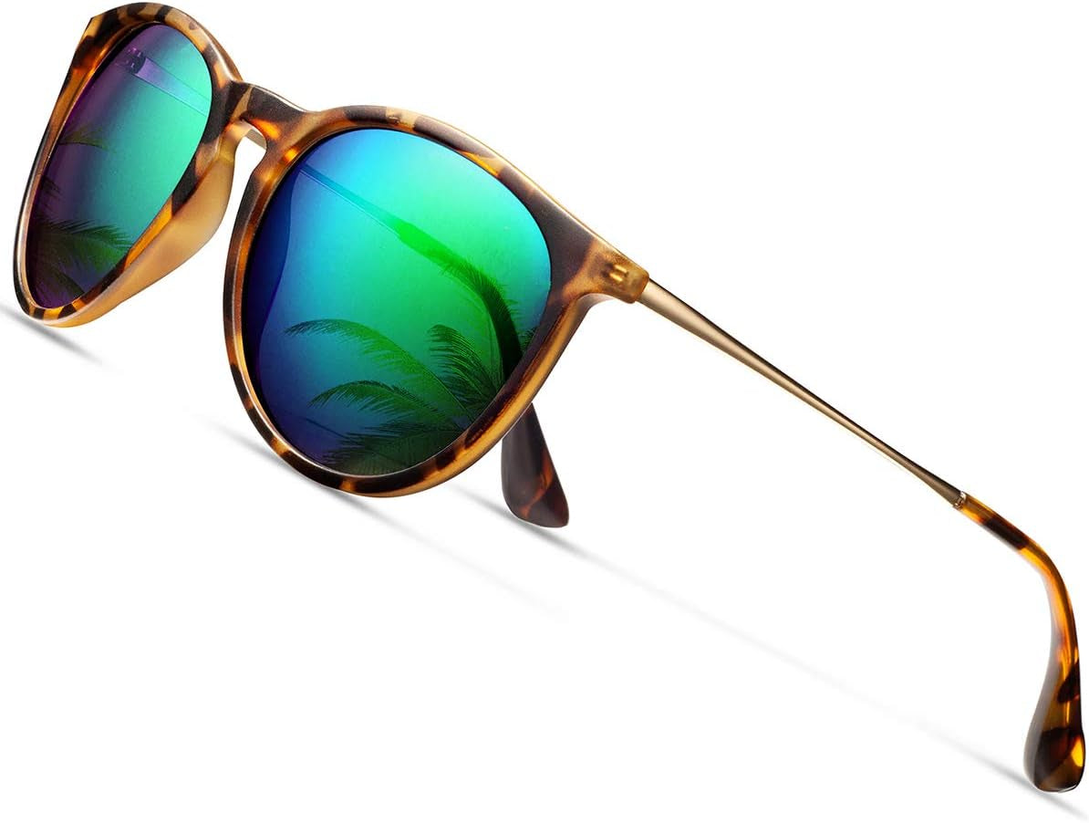 Polarized Sunglasses for Women Men - Trendy 2024 Vintage Classic Retro Round Mirrored Lens Designer Style