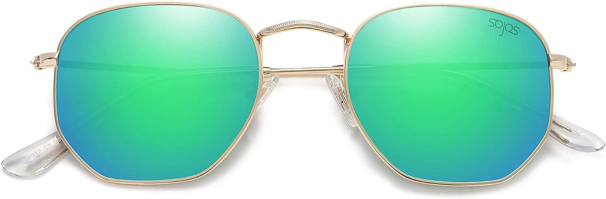 Square Polarized Sunglasses for Women Men Small Hexagonal Polygon Mirrored Lens SJ1072