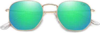 Square Polarized Sunglasses for Women Men Small Hexagonal Polygon Mirrored Lens SJ1072