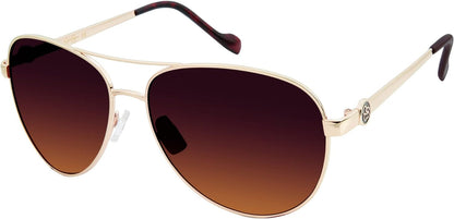 Women's J5596 Stylish Metal Aviator Pilot Sunglasses with Uv400 Protection. Glam Gifts for Her, 60 Mm