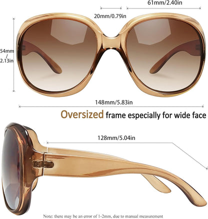 Oversized Sunglasses Womens Trendy Polarized Large Driving Sun Glasses Ladies UV Protective Big Sunnies Shades