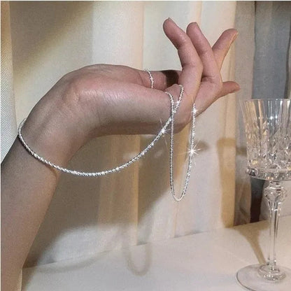 Women's Necklace Men's 16"-30" 3mm Shiny Ice Chain Necklace Chain Wedding Engagement Couple Jewelry