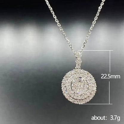 Trendy 925 Silver Micro Inlay Bright Diamond Necklace for Women Engagement Party Jewelry Daily Casual Accessories