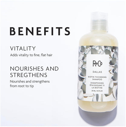 Dallas Thickening Shampoo | Biotin for Hair Growth, Thickening, + Strengthening | Vegan + Cruelty-Free |