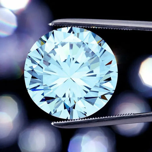 1CT 6.5mm Natural Loose Diamond Light Blue VS1 Round Cut