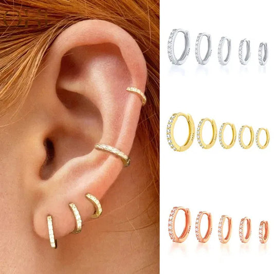 Earrings for Women/Men Small Diamond Hoop Earrings Ear Bone Aros Tiny Ear Nose Ring Girl Aretes Ear Hoops