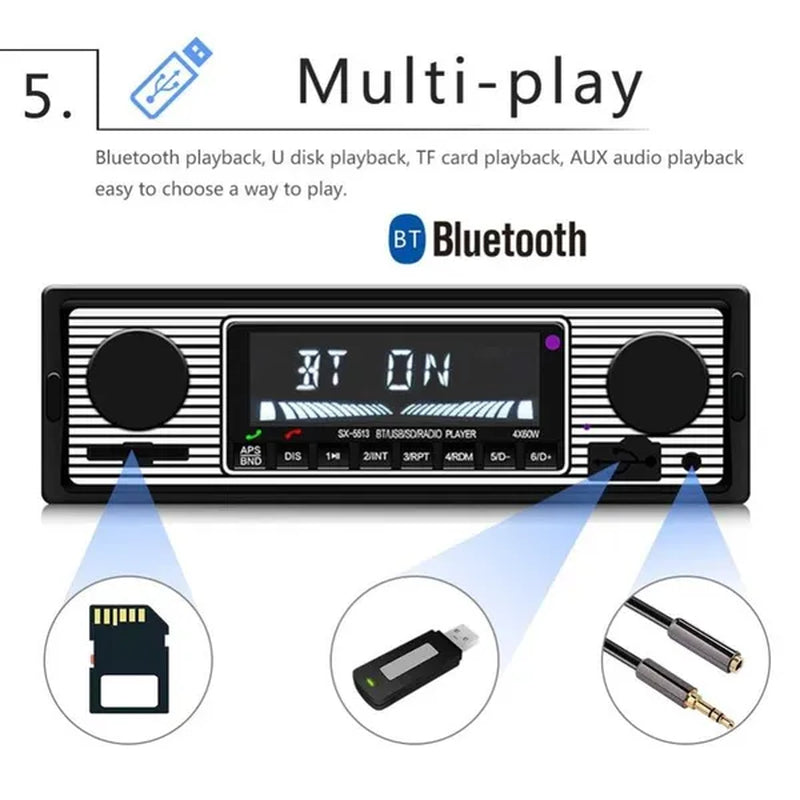 UNITOPSCI 12V Bluetooth Car Radio Player Stereo FM MP3 USB SD AUX Audio Auto Electronics Autoradio 1 DIN Oto Teypleri Radio Para Carro