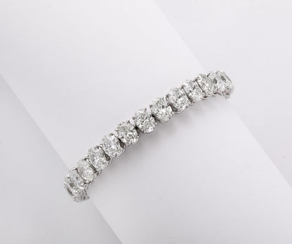 27.61 Carat GIA Certified Oval Diamond Platinum Tennis Bracelet