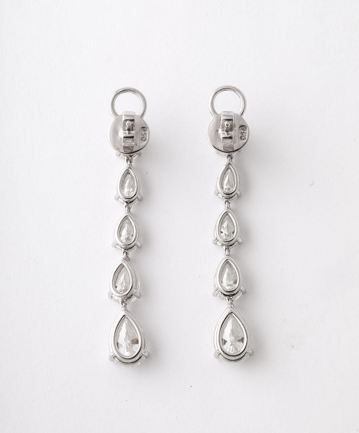 Stunning 9.51 Carat Graduated Pear Shaped Diamond Dangle Drop Earrings