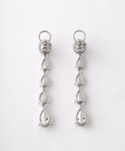 Stunning 9.51 Carat Graduated Pear Shaped Diamond Dangle Drop Earrings