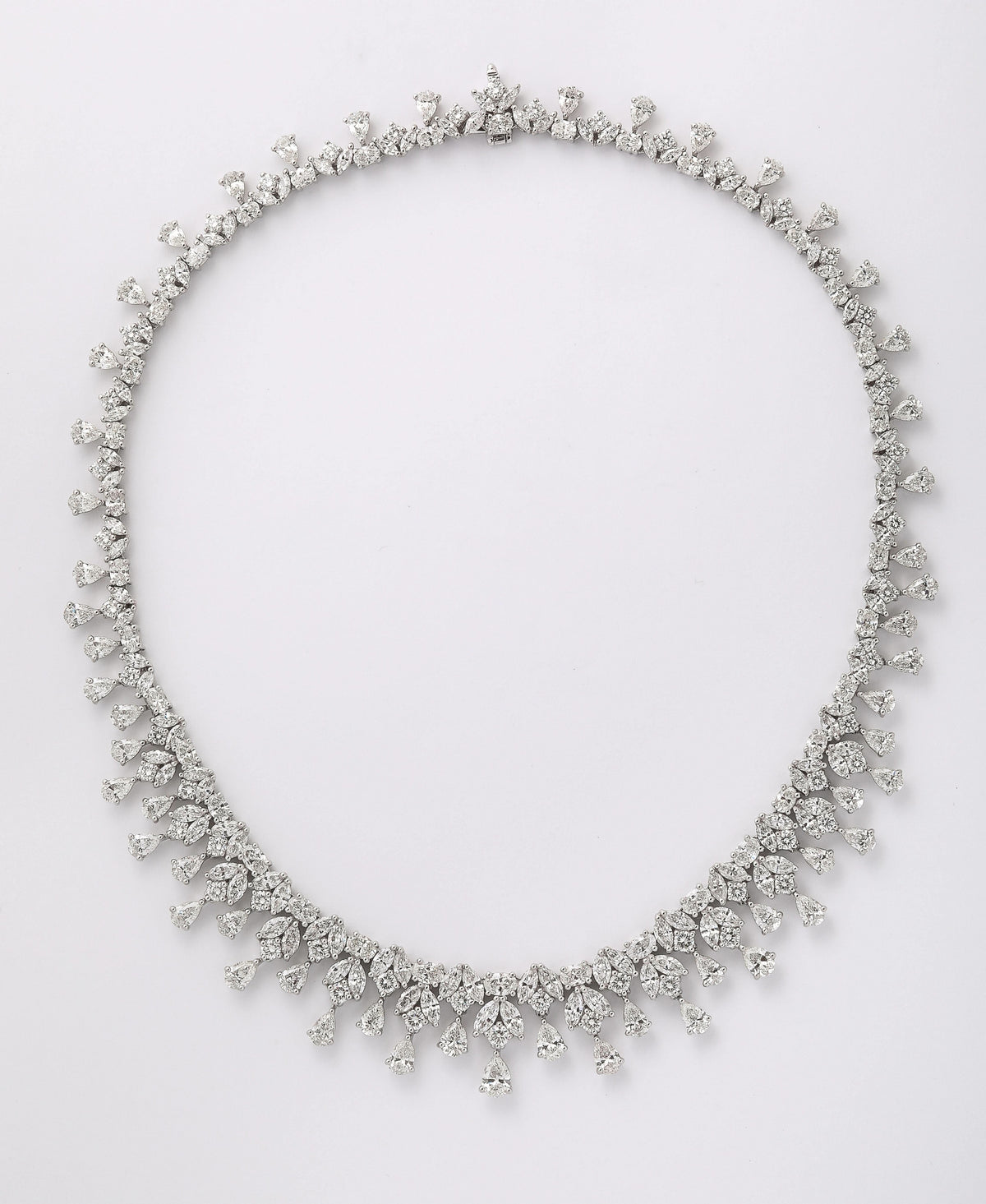 Diamond Scene 45.73ct Multi-Shape Diamond Platinum Choker Statement Necklace