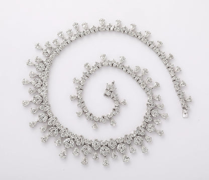 Diamond Scene 45.73ct Multi-Shape Diamond Platinum Choker Statement Necklace