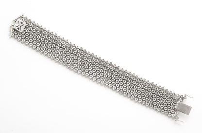 Exquisite 36.25ct Brilliant Round Diamond 18k White Gold Mesh Bracelet