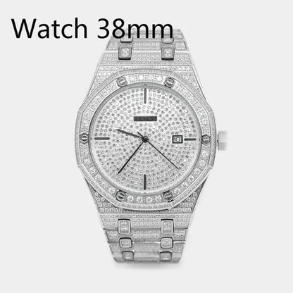 Men Women Hip Hop Luxury Plating 925 Silver Plating Watch Iced Out Hip Hop Jewelry
