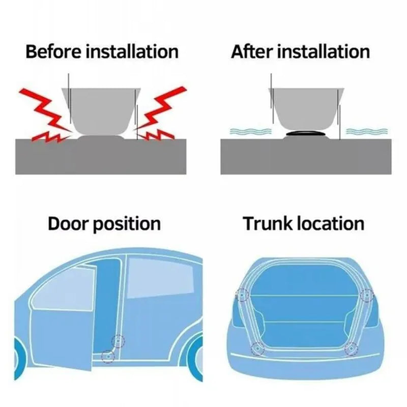 10Pcs Universal Car Door Shock Absorbing Gasket for Car Trunk Sound Insulation Protector Pad Thickening Cushion Stickers