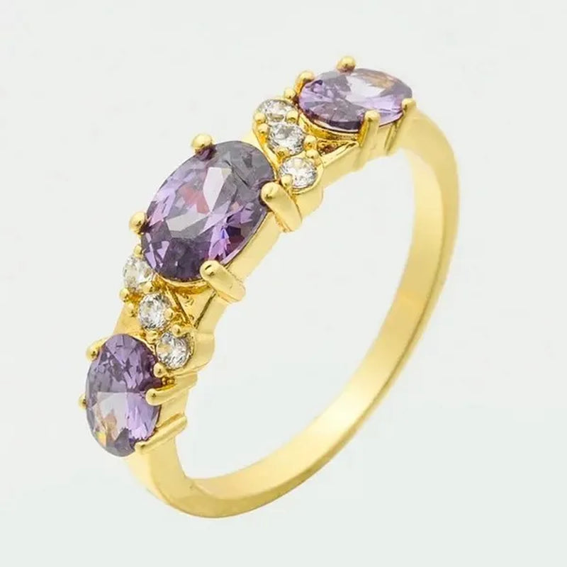 4-Color Natural 2.32CT Sapphire/Ruby/Alexandrite/Emerald Diamond 14K Yellow Gold Wedding Ring Size 6-11