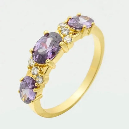 4-Color Natural 2.32CT Sapphire/Ruby/Alexandrite/Emerald Diamond 14K Yellow Gold Wedding Ring Size 6-11
