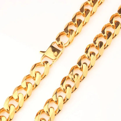 Men's or Women's Jewelry 15mm/19mm Stainless Steel Silver/Gold Curb Cuban Chain Necklace/Bracelet