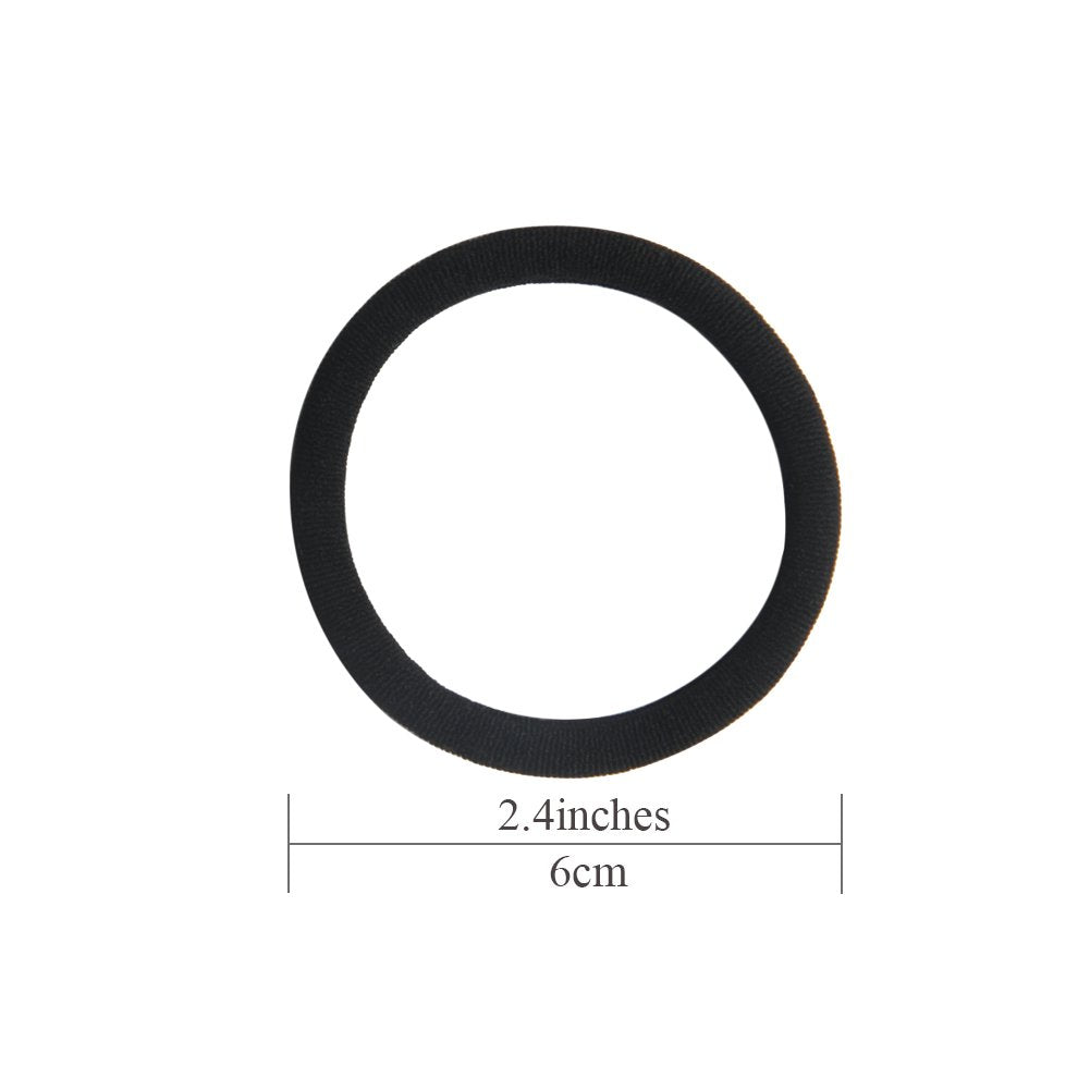 20 PCS Thick Seamless Hair Ties for Curly Heavy and Long Hair Brown Hair Elastics for Women Men and Girls Big Pony Tails Holders (5 Cm in Diameter, 1 Cm in Width)