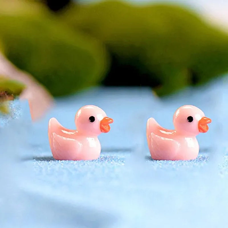 100/50/25/5PCS Cute Resin Mini Ducks Miniature Farm Artificial Animals Figures Ornament Tiny Duck for Home Fairy Garden Micro Landscape Potted Decor
