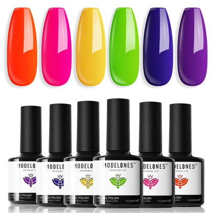 Gel Nail Polish Set, 6 Colors Easter Pastel Gel Polish Set with Nail Art Liner Brush, Soft Pink White Light Purple Blue Green Nude Spring Painting Nail Gel Polish Kit Mani DIY Salon Gifts