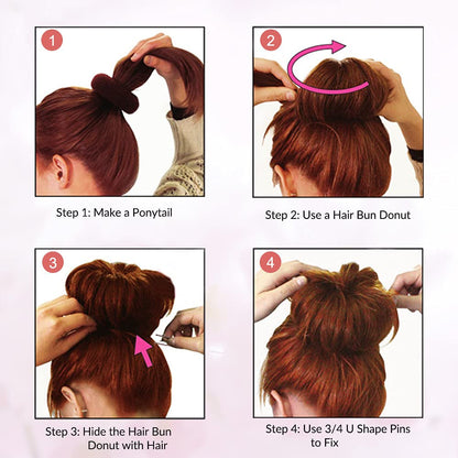 U Shaped Hair Pins,  2.4Inch Hair Pins for Women with Storage Box, Brown
